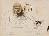 Alfred Hrdlicka, Landeck, 1973, mixed media, India ink on paper; framed