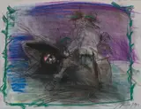 Alfred Hrdlicka, The murder, 1985, mixed media on paper; framed