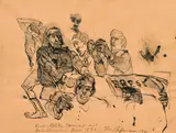 Alfred Hrdlicka, Untitled, 1976, India ink on paper; framed