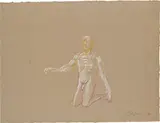 Alfred Hrdlicka, Kneeling man, 1976, mixed media on paper; unframed