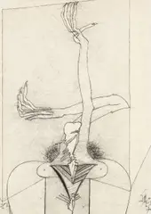 Johann Jascha, Untitled, 1978, mixed media on paper; framed