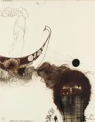 Adi Holzer, Theodorakis Zyklus "Traum und Wirklichkeit, 1974, mixed media on paper; unframed