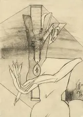 Johann Jascha, Untitled, 1977, mixed media on paper; framed
