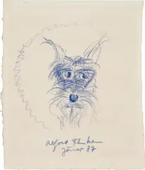 Alfred Klinkan, Untitled, 1987, chalk on paper; framed