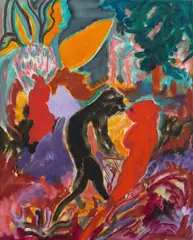 Alfred Klinkan, Bekanntschaft, 1984, oil on canvas; unframed