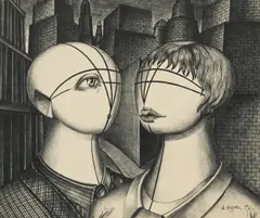 Anton Krejcar, Untitled, 1961, mixed media on paper; framed