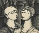 Anton Krejcar, Untitled, 1961, mixed media on paper; framed