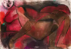 Maximilian Melcher, Untitled, mixed media on paper; framed