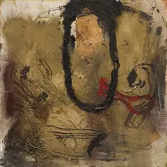 Alexander Netusil, Untitled, 1992, collage, mixed media on jute; unframed