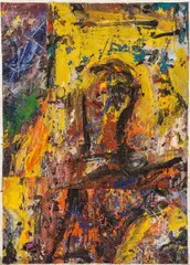 Valentin Oman, Porträt, 1989, mixed media on canvas; unframed
