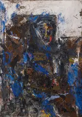 Porträt by Valentin Oman, 1989, mixed media on canvas; framed, sold Mar 2024