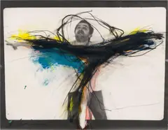 Arnulf Rainer, Untitled, 1982, mixed media on photography; framed