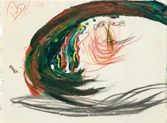 Untitled by Franz Ringel, mixed media on paper; unframed, sold Mar 2024