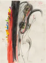 Franz Ringel, Untitled, 1990, mixed media on paper; unframed