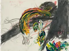 Franz Ringel, Untitled, 1990, mixed media on paper; framed