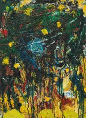 Hubert Scheibl, Untitled, 1986, oil on cardboard; framed