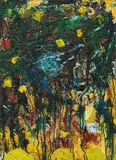 Hubert Scheibl, Untitled, 1986, oil on cardboard; framed