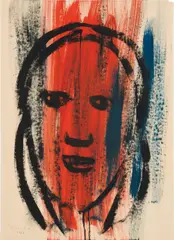 Hubert Schmalix, Untitled, 1979, mixed media on paper; framed