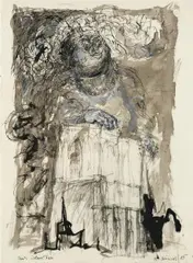 Rudolf Schönwald, Nach Gustave Doré, 1965, mixed media on paper; unframed