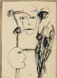 Franz Schwarzinger, Untitled, 1987, mixed media on paper; framed
