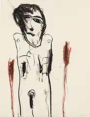 Untitled by Franz Schwarzinger, 1988, mixed media on paper; unframed, sold Mar 2024
