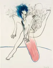 Untitled by Franz Schwarzinger, 1986, mixed media on paper; unframed, sold Mar 2024