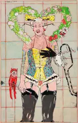 Blumenherz-Herzauswuchs by Peter Sengl, 1978, oil on canvas; framed, sold Mar 2024