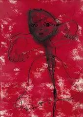 Franz Schwarzinger, Untitled, 1990, mixed media on paper; framed