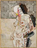 Peter Sengl, Kopf- und andere Verletzungen, 1977, mixed media on paper; unframed