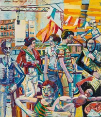 Heinz Stangl, Südliche Stadt, 1980/81, oil on canvas; framed