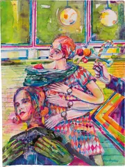 Heinz Stangl, Untitled, 1987, mixed media on paper; framed