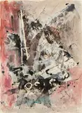 Untitled by Hans Staudacher, mixed media on paper; framed, sold Mar 2024