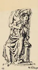 Adolf Vallazza, Untitled, 1963, India ink on paper; unframed
