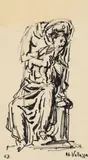 Adolf Vallazza, Untitled, 1963, India ink on paper; unframed