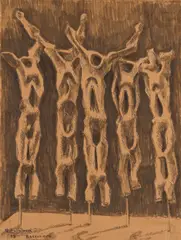 Adolf Vallazza, Esequzione, 1968, mixed media on paper; unframed
