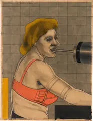 Reimo Wukounig, Versuchsobjekt III, 1971, mixed media on paper; framed