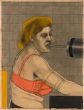 Reimo Wukounig, Versuchsobjekt III, 1971, mixed media on paper; framed