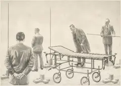 Reimo Wukounig, Rekonstruktion II, 1976, graphite on paper; framed