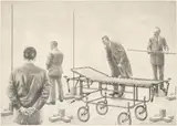 Reimo Wukounig, Rekonstruktion II, 1976, graphite on paper; framed