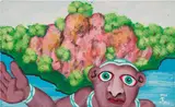 Robert Zeppel-Sperl, Untitled, mixed media on cardboard; framed