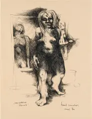 Karl Sandner, Was willst du, Kleiner?, 1970, India ink on paper; unframed