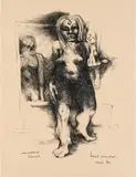 Karl Sandner, Was willst du, Kleiner?, 1970, India ink on paper; unframed