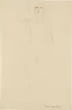 Gustav Klimt, Standing nude from the front, forearms raised (study for the contribution to the dedication on the occasion of Otto Wagner's 70th birthday, 1911)