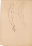 Gustav Klimt, Study for "Irrlichter" (recto) as well as study for the "Hygieia" (verso) (studies in connection with the painting "Irrlichter", 1903 as well as for "Die Medizin", 1901-1907)