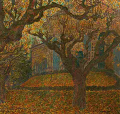 Leopold Blauensteiner, Park pavilion at Melk abbey, 1910-20, oil tempera on canvas on cardboard; framed