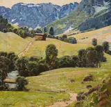 Josef Stoitzner, Landscape near Bramberg, oil on canvas; framed