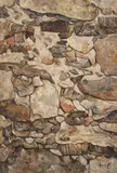 Leopold Hauer, Old wall, 1965, oil on canvas on chipboard; framed