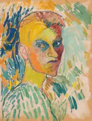 Kurt Absolon, Self-portrait, c. 1948, oil on paper on cardboard; framed