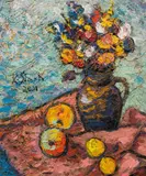 Karl Stark, Still life with flowers and apples