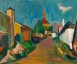 Karl Josef Gunsam, Niederösterreichische Landschaft, 1964, oil on wood panel; framed